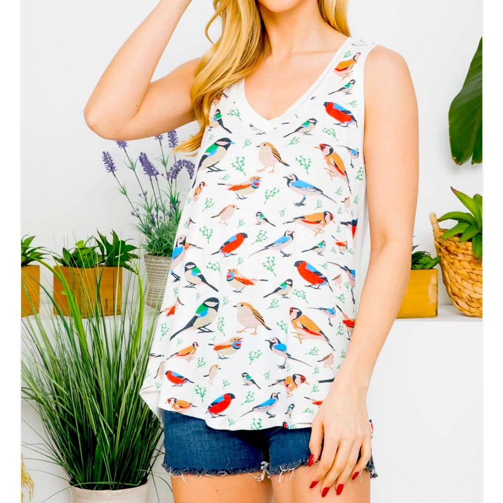 Birds Printed Tank